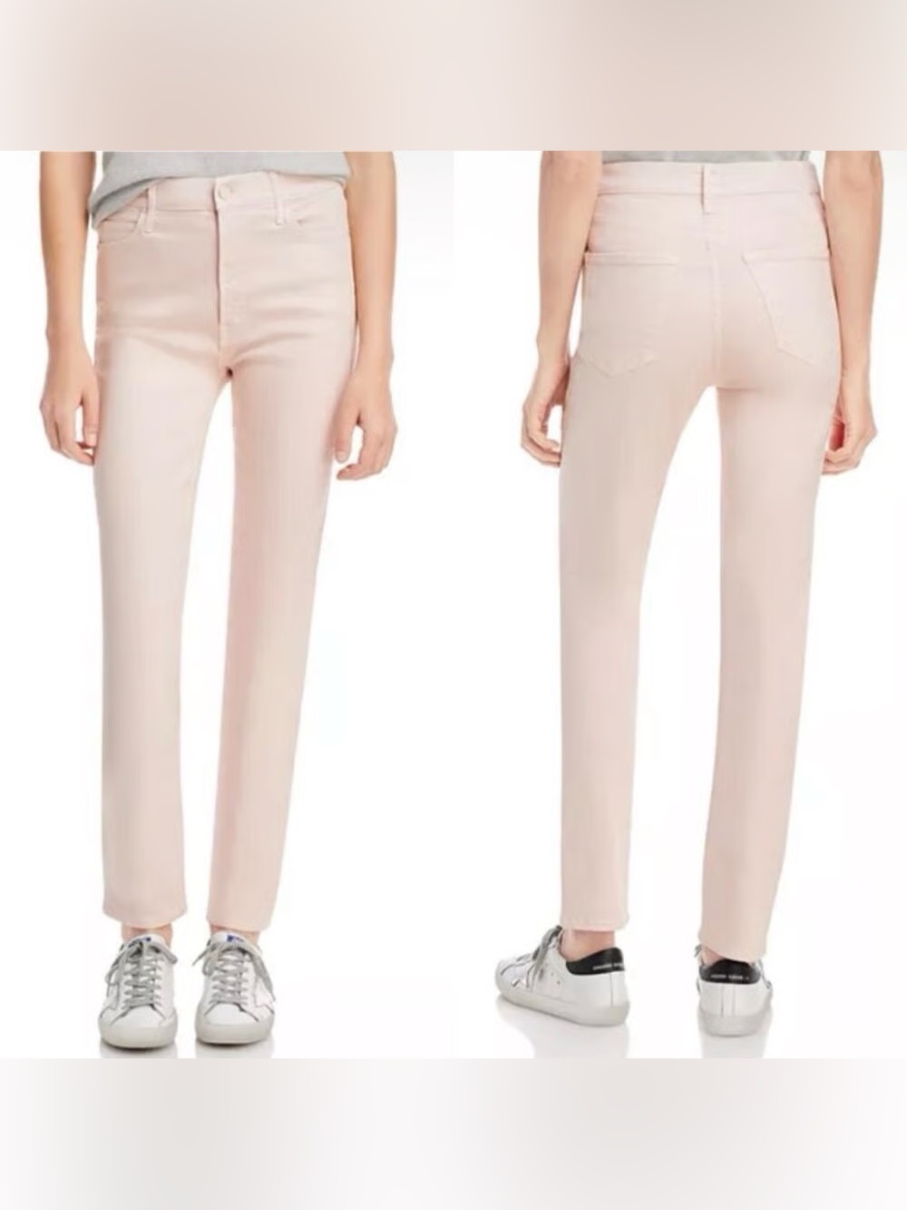 Mother Jeans The Dazzler Hover in Date Night Pale Peach Womens 24, straight, EUC